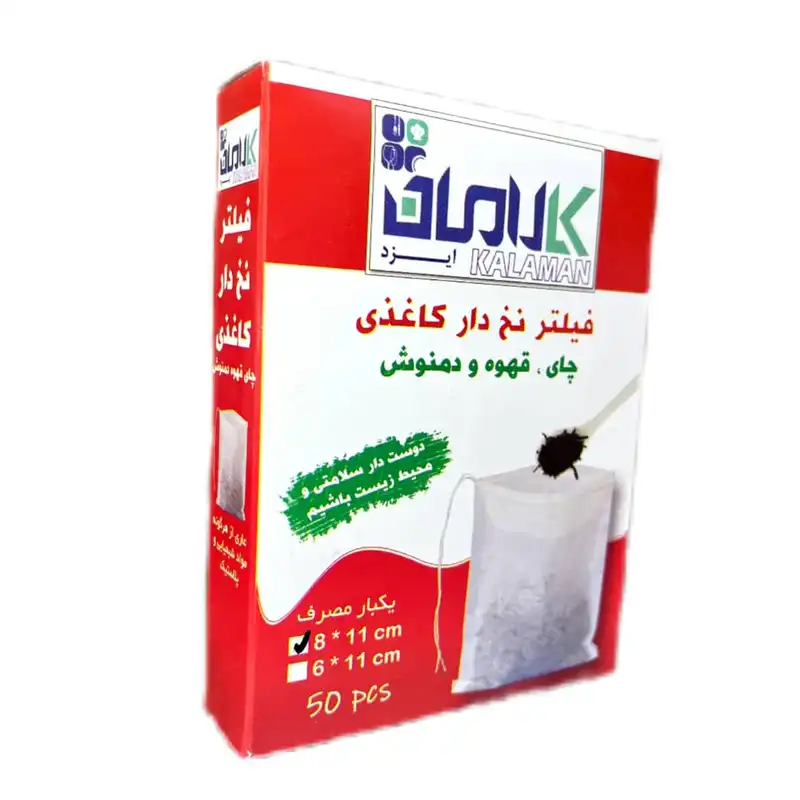 فیلتر چای مدل نخ دار کاغذی بسته 50 عددی
