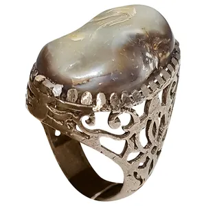 انگشتر نقره مردانه مدل عقیق سلیمانی حجر کثیر ASHK2014