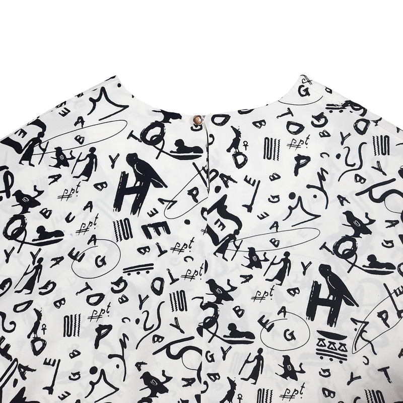 بلوز زنانه مدل یقه گرد کیمونو طرح مصری