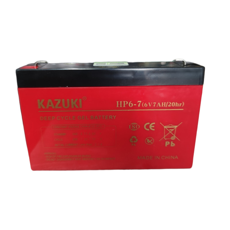 باتری UPS با ولتاژ 6 ولت و شدت جریان 7 آمپرساعت کازوکی مدل 6v7ahgel