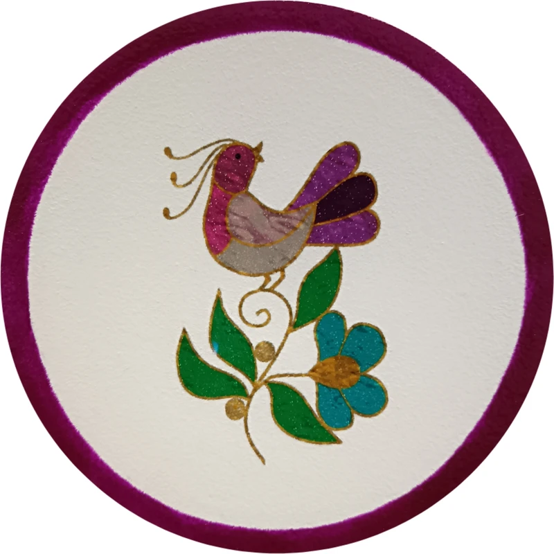 بشقاب دیوارکوب سفالی مدل پرنده خوشبختی کد 1