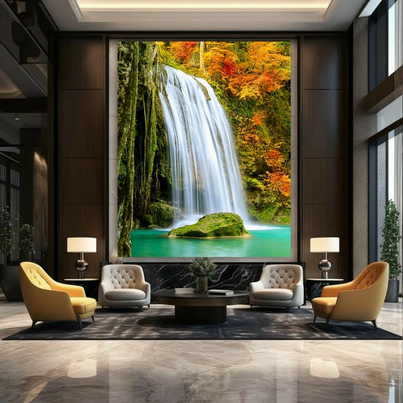  پوستر طرح مخمل آبشار مدل سرسبز کد BK22910