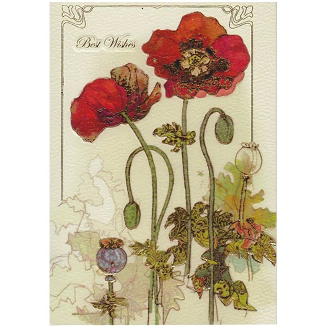 کارت پستال Karen Design طرح Two Red Poppies شماره 102B