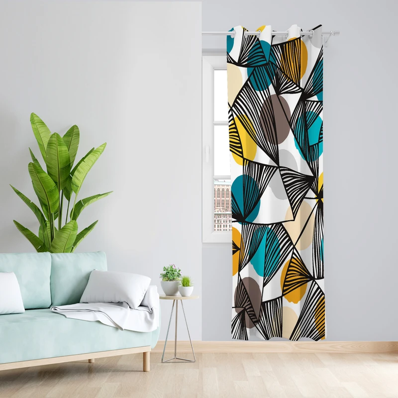 پرده طرح توپی مدل مخمل پانچی کد L 1346RZ سایز 140x200 سانتی متر