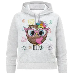 هودی دخترانه مدل جغد عینکی F890