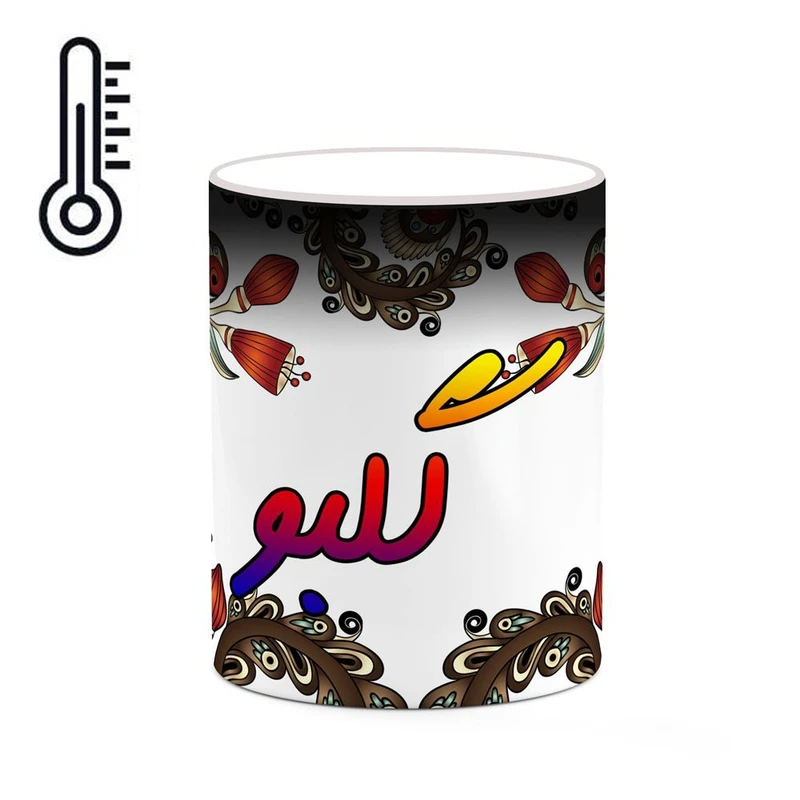 ماگ حرارتی کاکتی مدل اسم گلبو طرح سنتی گل و بته کد mgh46755