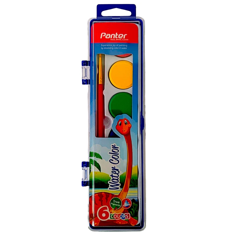 آبرنگ شش رنگ پنتر مدل 105 به همراه قلم مو