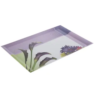 سینی طرح گل بنفش یزدگل کد 31-401