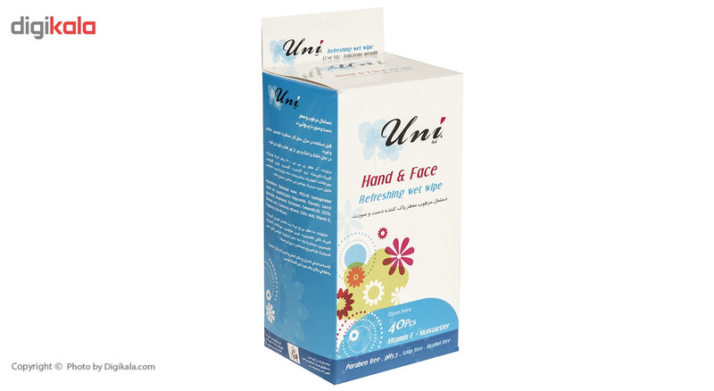 دستمال مرطوب دست و صورت یونی لید مدل Refreshing بسته 40 عددی