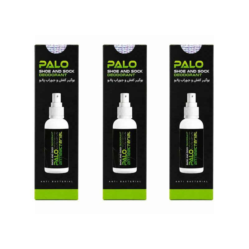 بوگیر کفش و جوراب پالو مدل Antibacterial حجم 60 میلی‌لیتر مجموعه 3 عددی
