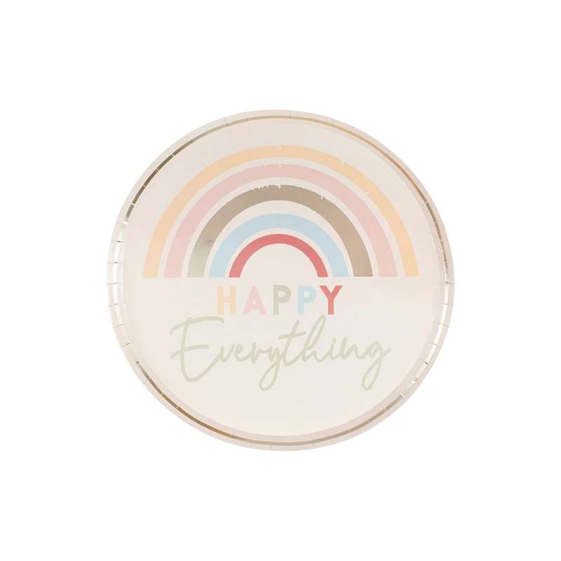 پیش دستی یک بار مصرف مدل رنگین کمانی کد NH-10 مجموعه 10 عددی