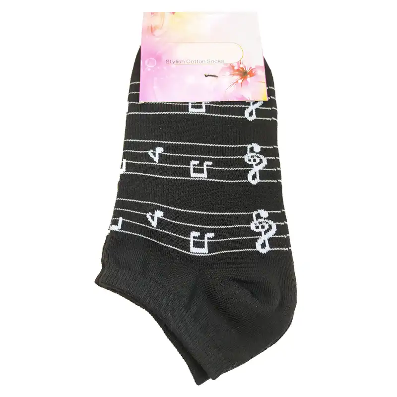 جوراب دخترانه طرح نت موسیقی