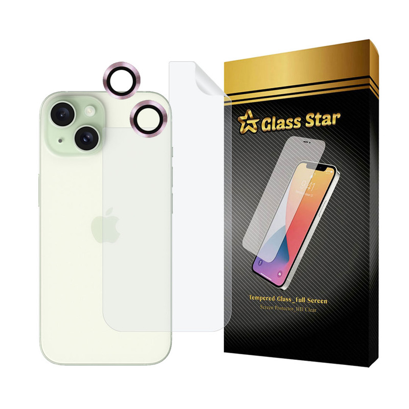 محافظ پشت گوشی گلس استار مدل MTBRING مناسب برای گوشی موبایل اپل iPhone 15 به همراه محافظ لنز