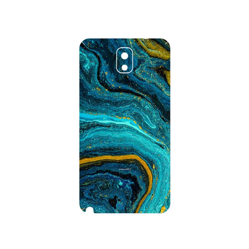 برچسب پوششی ماهوت مدل Turquoise marblewith golden streaks مناسب برای گوشی موبایل سامسونگ Galaxy Note 3