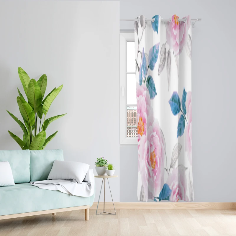 پرده طرح گل مدل مخمل پانچی کد 2044 z سایز 140x200 سانتی متر