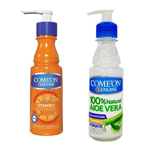 ژل آبرسان کامان مدل آلوئه ورا حجم 200 میلی لیتر به همراه کرم مرطوب کننده کامان مدل Vitamin C حجم 200 میلی لیتر