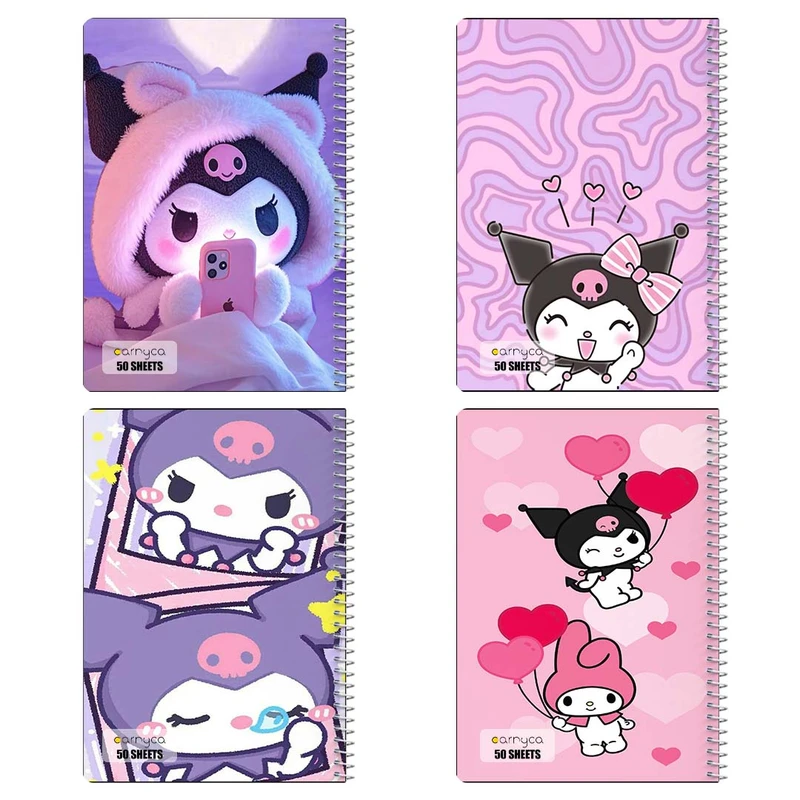 دفتر نقاشي 50 برگ کارنيکا طرح مای ملودی و کورومی My Melody & Kuromi کد 87612 مجموعه 4 عددی