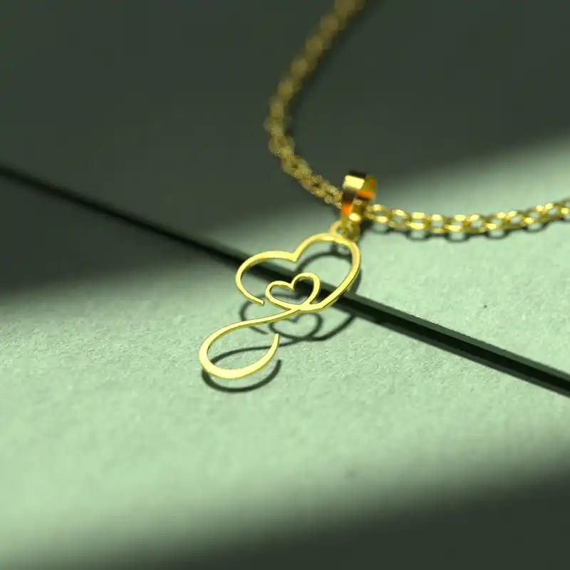 گردنبند طلا 18 عیار زنانه مدوپد مدل  طرح قلب کد E1276