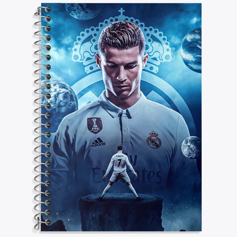 دفتر زبان 50 برگ خندالو مدل سه خط طرح کریستیانو رونالدو کد N51