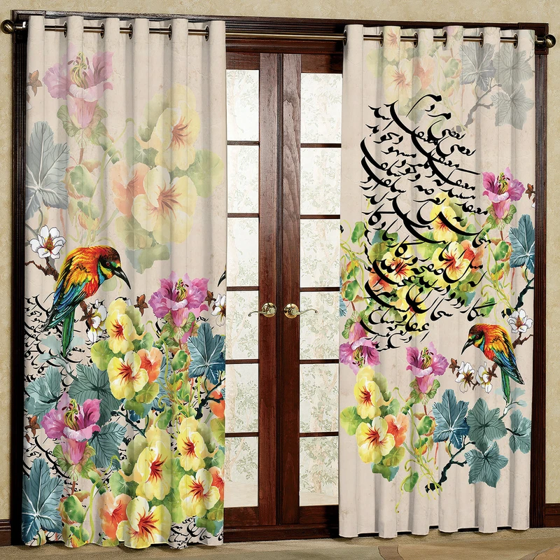 پرده مدل شعر مخمل پانچی کد 707 سایز 140x280 سانتی متر