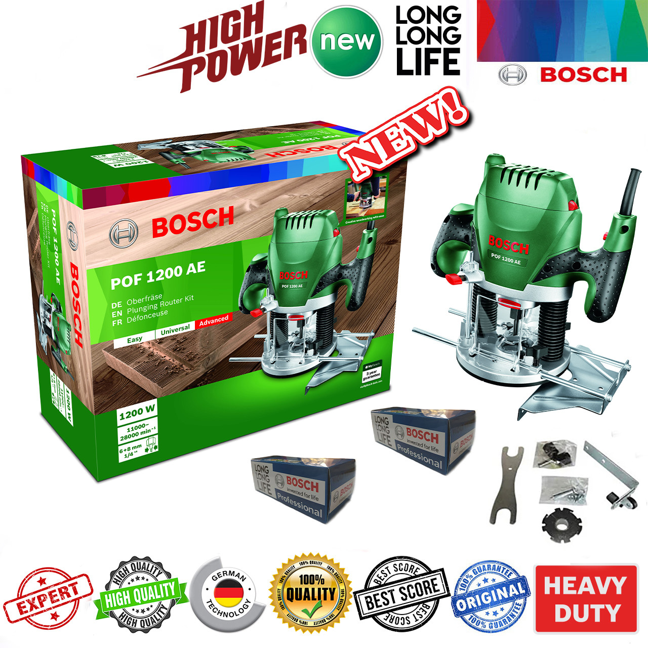 فرز نجاری بوش مدل POF 1200 AE مجموعه 8 عددی