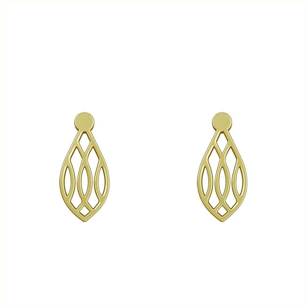 گوشواره طلا 18 عیار زنانه مدوپد مدل هندسی کد GA1-13705 -  - 2