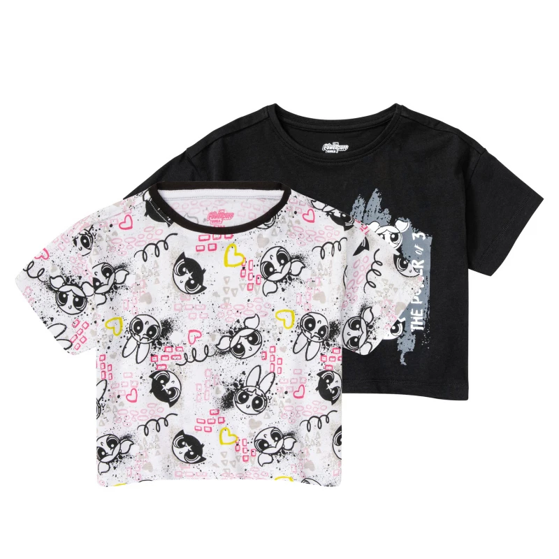 تی‌شرت آستین کوتاه دخترانه مدل دختران ابرقهرمان 2025 مجموعه دو عددی