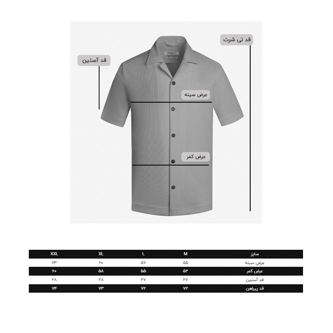 پیراهن آستین کوتاه مردانه کروم مدل 2420110 -  - 8