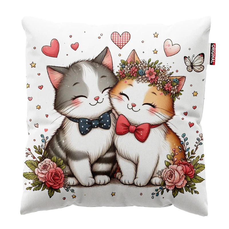 کوسن پاد آفرین مدل گربه کیوت بامزه فانتزی کد PK401954 سایز 40*40 سانتی متر