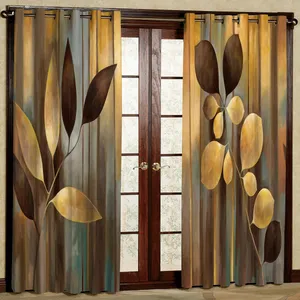 پرده مدل برگ هازان پانچی کد 1091 سایز 140x200 سانتی متر