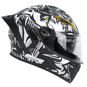 کلاه کاسکت فک متحرک کایک مدل 772 طرح Grey Tyrannosaurus Rex