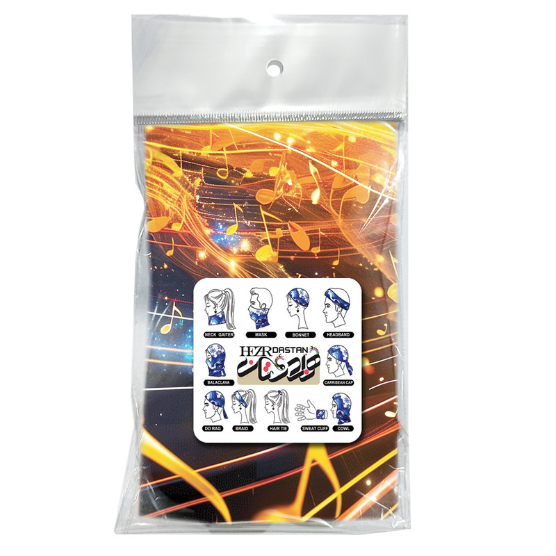 اسکارف ورزشی هزاردستان طرح موزیک مدل بنددار کد DB1017