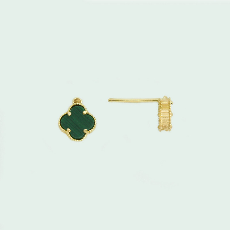 گوشواره میخی طلا 18 عیار زنانه با طرح ونکلیف آرپلز مایا ماهک مدل ME1265 - 2