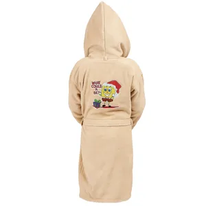 حوله پالتویی کودک زمرد حریر مدل اسپرت طرح باب اسفنجی سایز 90