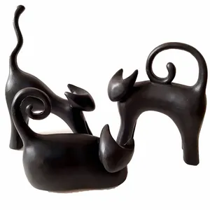 مجسمه گربه سیاه مجموعه 3 عددی