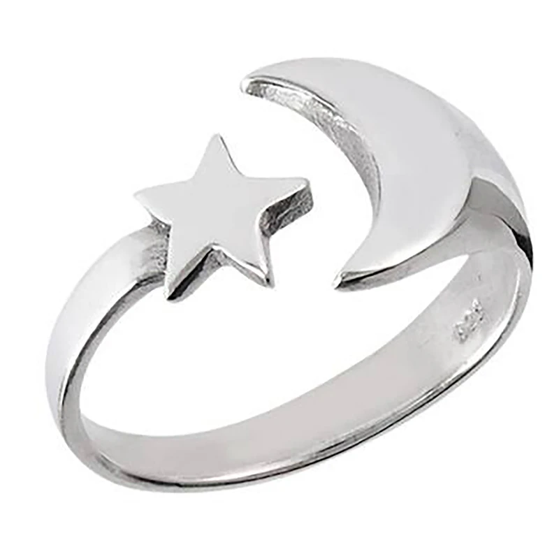 انگشتر زنانه طرح ماه و ستاره کد S113
