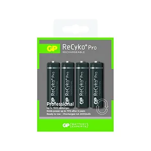 باتری قلمی قابل شارژ جی پی مدل ReCyko+ Pro Rechargeable 2000mAh بسته 4 عددی