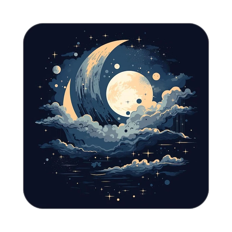 زیر لیوانی کاکتی طرح ماه و ستاره مدل mp54677