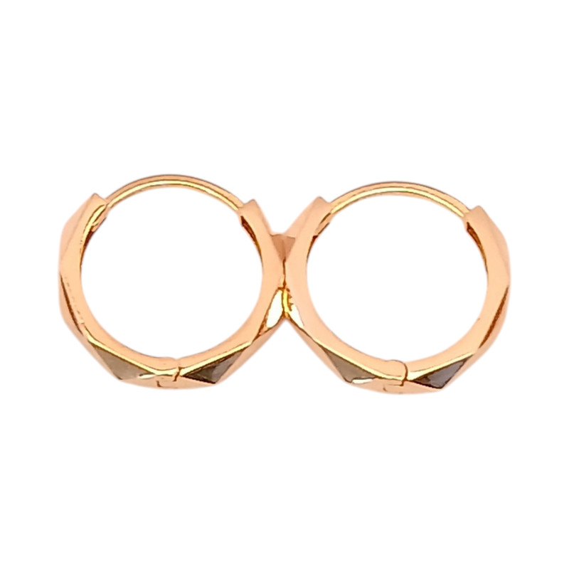 گوشواره حلقه‌ای طلا 18 عیار زنانه گالری طلای عیاره مدل امگا 03  - 5