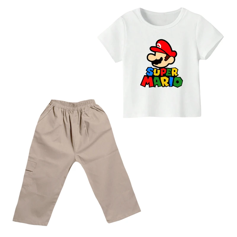 ست تی شرت و شلوارک پسرانه مدل سوپر ماریو