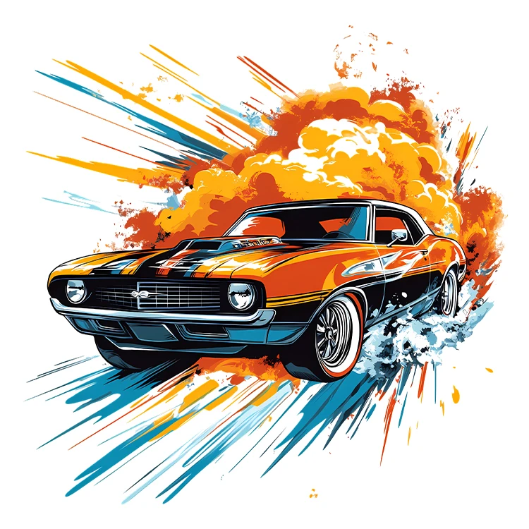 استیکر پارچه و لباس پاد آفرین مدل ماشین اسپرت کد S5529