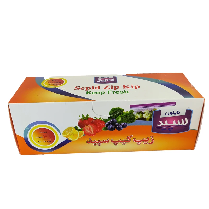 کیسه زیپ دار نایلون سپید مدل 20-18 بسته 40 عددی