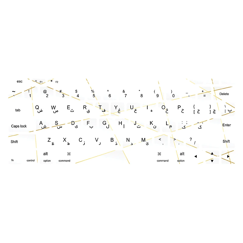   برچسب کیبورد فارسی طرحpolygon17 مناسب برای مک بوک پرو 12 اینچ 2015-2017