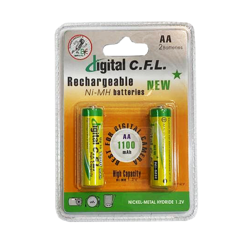 باتری قلمی قابل شارژ سی.اف.ال مدل 1100mAh بسته 2 عددی