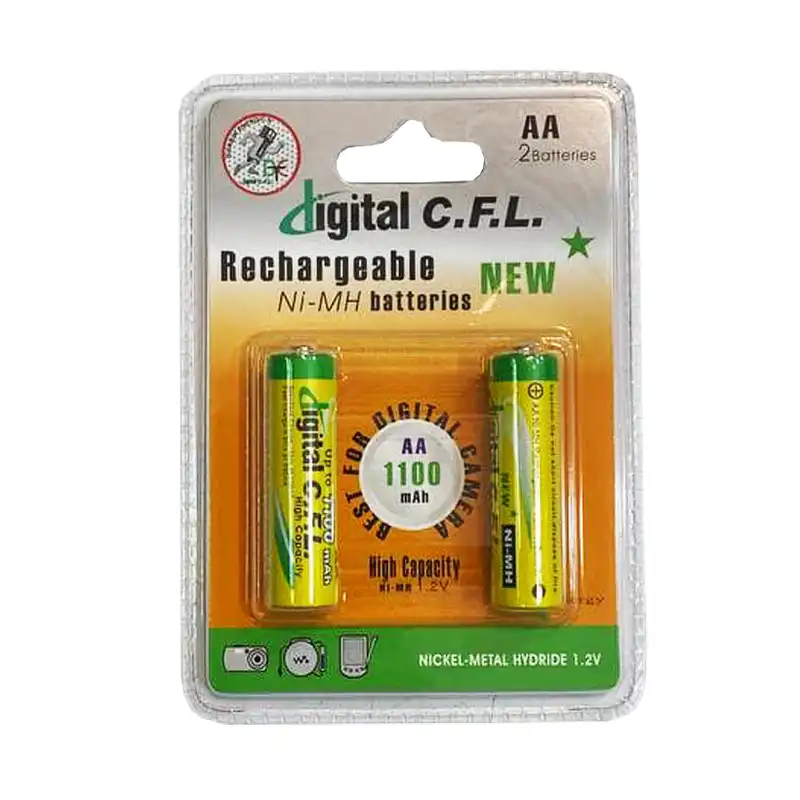 باتری قلمی قابل شارژ سی.اف.ال مدل 1100mAh بسته 2 عددی