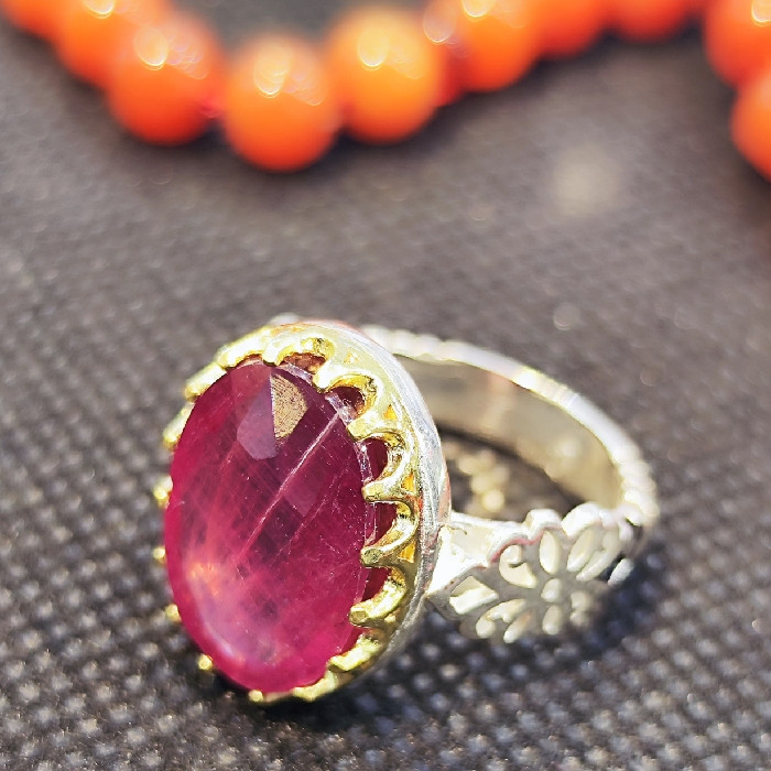 انگشتر نقره مردانه مدل یاقوت آفریقایی کد 358 انگشتر نقره مردانه مدل یاقوت آفریقایی کد 358