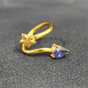   انگشتر طلا 18 عیار زنانه قیراط طرح ستاره کد GH1542