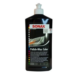 پولیش واکس مشکی بدنه خودرو سوناکس مدل Polish & Wax Color حجم 500 میلی لیتر