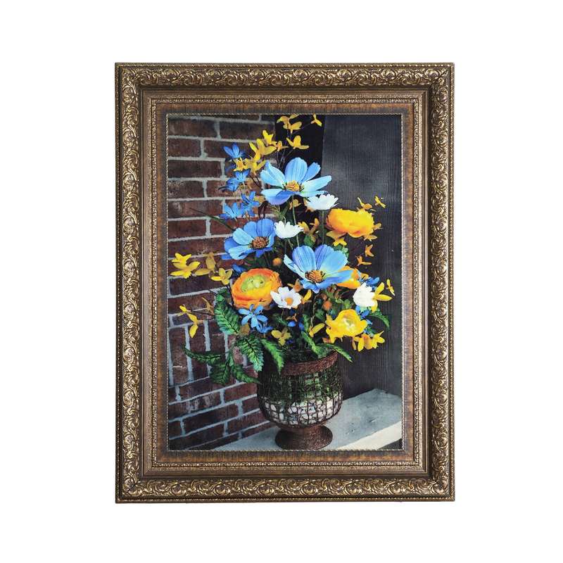 تابلو فرش ماشینی طرح گل و گلدان مدل 56