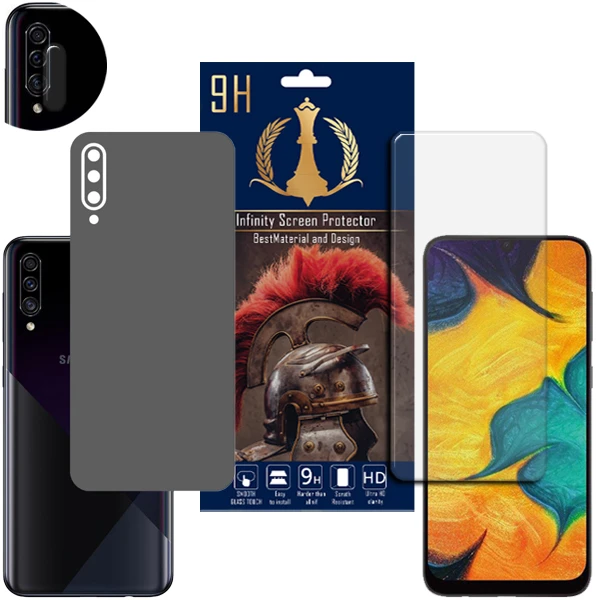 برچسب پوششی اینفینیتی مدل PRO MAX مناسب برای گوشی موبایل سامسونگ GALAXY A30S به همراه محافظ صفحه نمایش و محافظ لنز دوربین